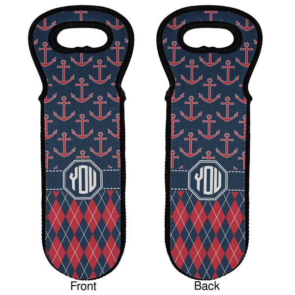 Anchors & Argyle Wine Tote Front & Back