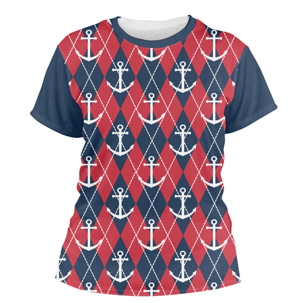 Custom Anchors & Argyle Women's Crew T-Shirt - X Small