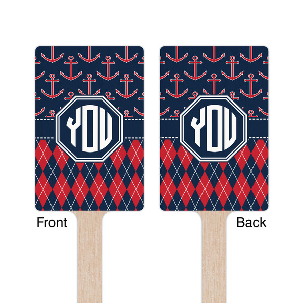 Anchors & Argyle Wooden 6.25" Stir Stick - Rectangular - Double Sided - Front & Back