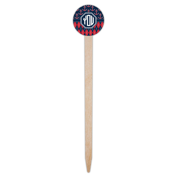 Anchors & Argyle Wooden 6" Food Pick - Round - Single Pick