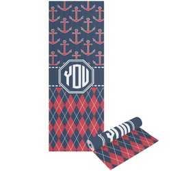 Anchors & Argyle Yoga Mat - Printed Front and Back (Personalized)