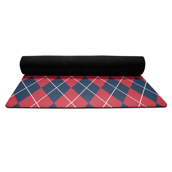 Anchors & Argyle Yoga Mat Rolled up Black Rubber Backing
