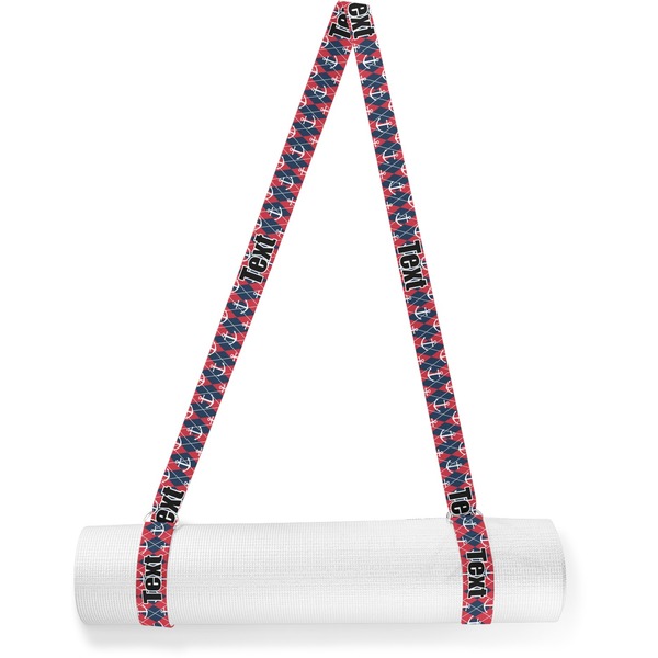 Custom Anchors & Argyle Yoga Mat Strap (Personalized)