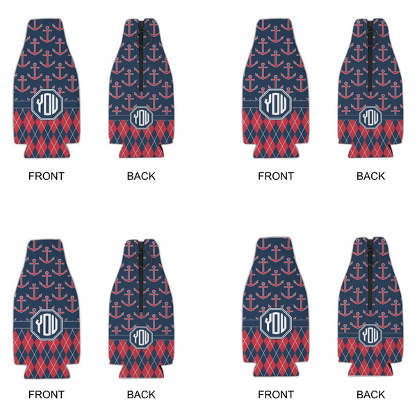 Anchors & Argyle Zipper Bottle Cooler - Set of 4 - APPROVAL