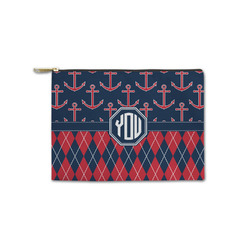 Anchors & Argyle Zipper Pouch - Small - 8.5"x6" (Personalized)
