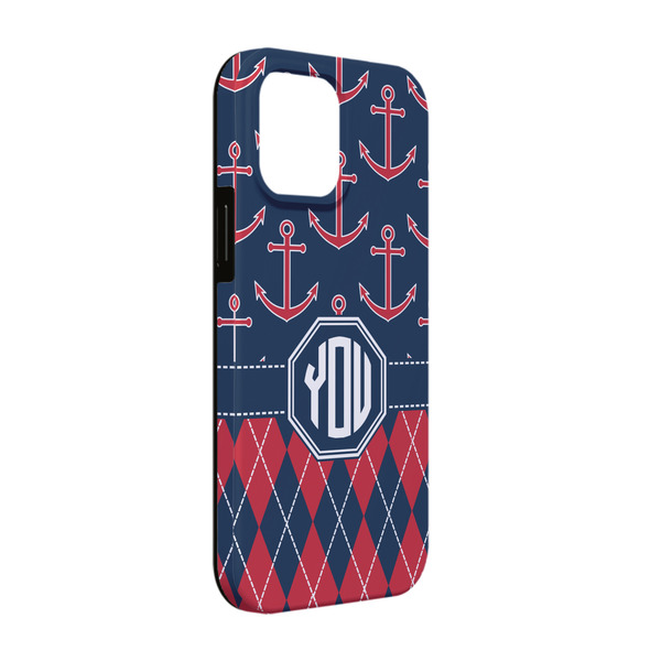 Custom Anchors & Argyle iPhone Case - Rubber Lined - iPhone 13 (Personalized)