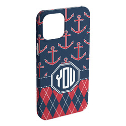 Anchors & Argyle iPhone Case - Plastic - iPhone 15 Pro Max (Personalized)