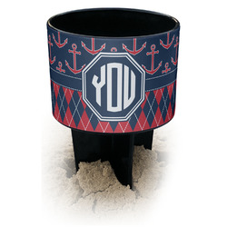 Anchors & Argyle Black Beach Spiker Drink Holder (Personalized)