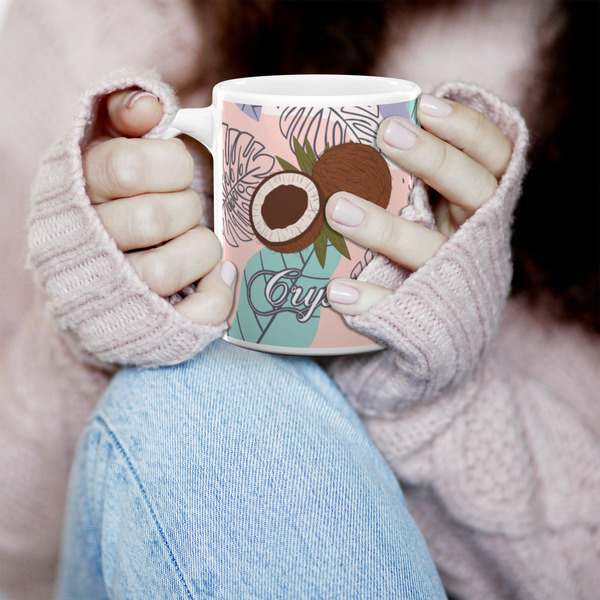 Coconut and Leaves 11oz Coffee Mug - LIFESTYLE