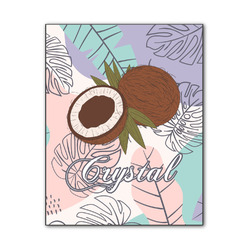 Coconut and Leaves Wood Print - 11x14 (Personalized)