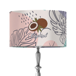 Coconut and Leaves 12" Drum Lamp Shade - Fabric (Personalized)