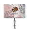 Coconut and Leaves 12" Drum Lampshade - ON STAND (Fabric)