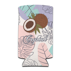 Coconut and Leaves Can Cooler (tall 12 oz) (Personalized)