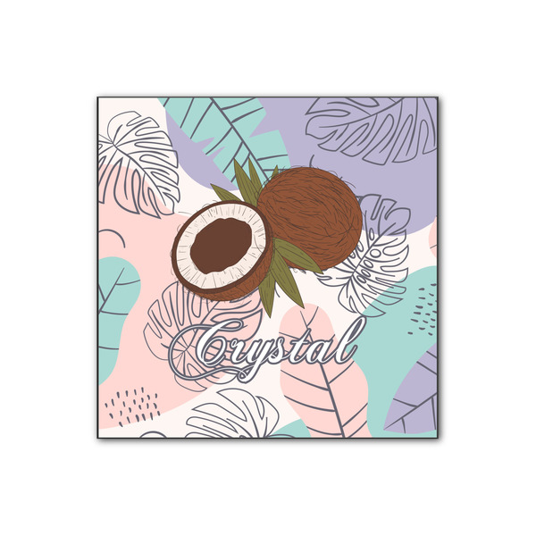 Custom Coconut and Leaves Wood Print - 12x12 (Personalized)