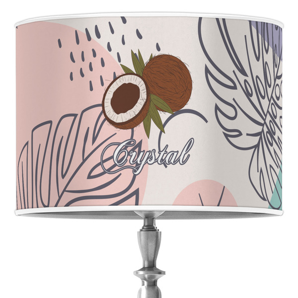Custom Coconut and Leaves Drum Lamp Shade (Personalized)