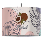 Coconut and Leaves 16" Drum Pendant Lamp - Fabric (Personalized)