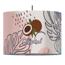 Coconut and Leaves Drum Pendant Lamp (Personalized)