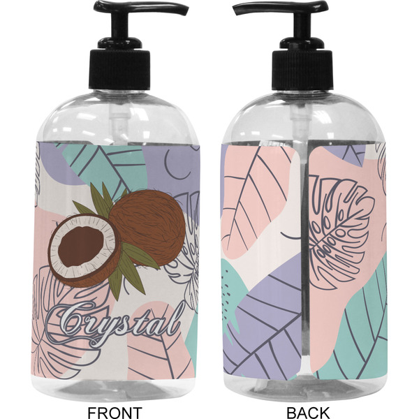 Coconut and Leaves 16 oz Plastic Liquid Dispenser (Approval)