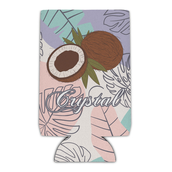 Custom Coconut and Leaves Can Cooler (16 oz) (Personalized)