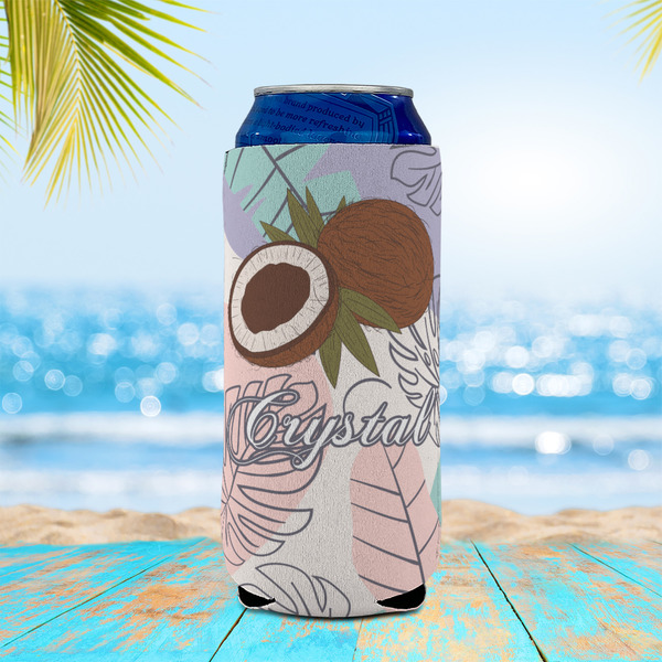 Coconut and Leaves 16oz Can Sleeve - LIFESTYLE