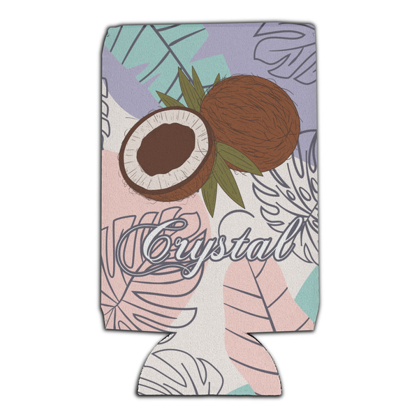 Coconut and Leaves 16oz Can Sleeve - Set of 4 - FRONT