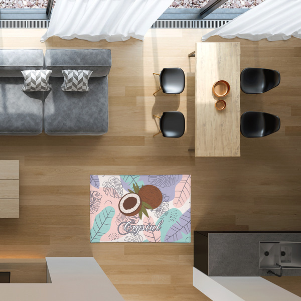 Coconut and Leaves 2'x3' Indoor Area Rugs - IN CONTEXT