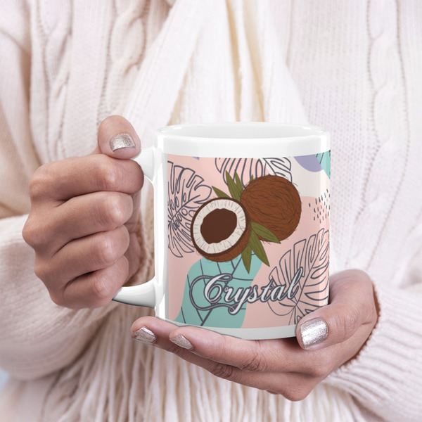 Coconut and Leaves 20oz Coffee Mug - LIFESTYLE