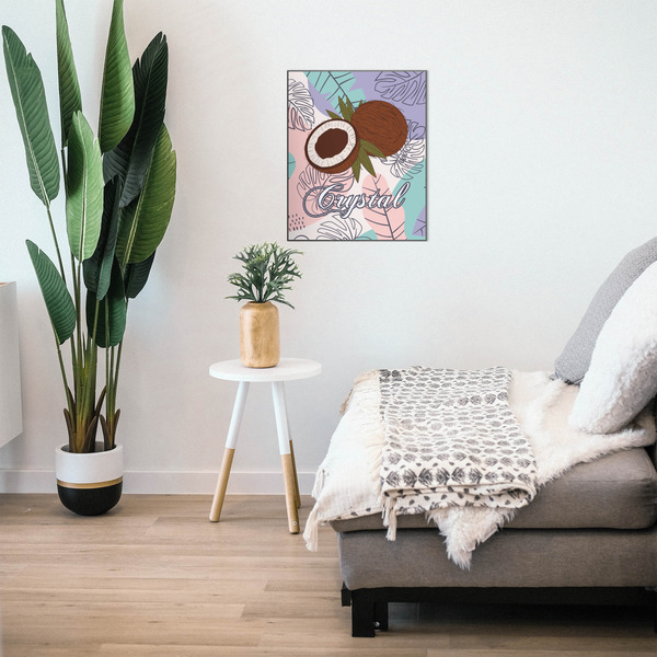 Coconut and Leaves 20x24 Wood Print - In Context