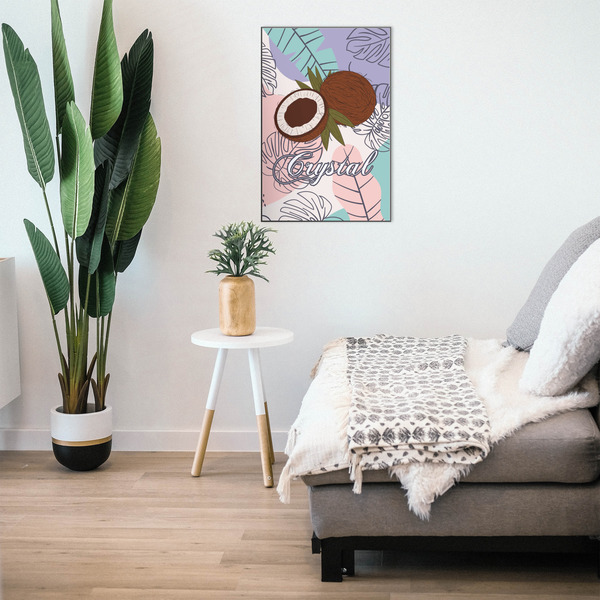 Coconut and Leaves 20x30 Wood Print - In Context