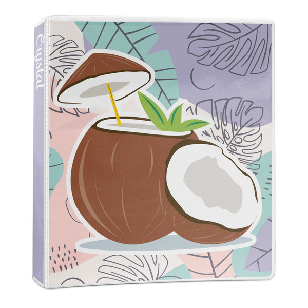 Custom Coconut and Leaves 3-Ring Binder - 1 inch (Personalized)
