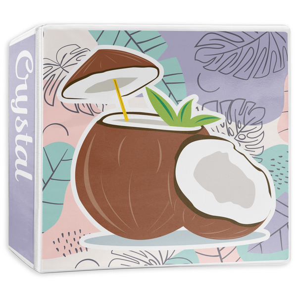 Custom Coconut and Leaves 3-Ring Binder - 3 inch (Personalized)