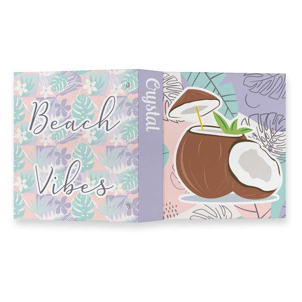 Coconut and Leaves 3 Ring Binders - Full Wrap - 1" - OPEN OUTSIDE