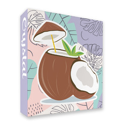 Coconut and Leaves 3 Ring Binder - Full Wrap - 2" (Personalized)