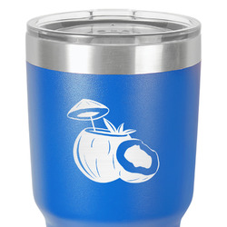 Coconut and Leaves 30 oz Stainless Steel Tumbler - Royal Blue - Single-Sided