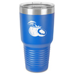 Coconut and Leaves 30 oz Stainless Steel Tumbler - Royal Blue - Single-Sided