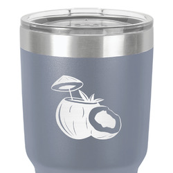 Coconut and Leaves 30 oz Stainless Steel Tumbler - Grey - Double-Sided (Personalized)