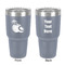 Coconut and Leaves 30 oz Stainless Steel Ringneck Tumbler - Grey - Double Sided - Front & Back