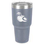 Coconut and Leaves 30 oz Stainless Steel Tumbler - Grey - Single-Sided