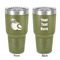 Coconut and Leaves 30 oz Stainless Steel Ringneck Tumbler - Olive - Double Sided - Front & Back