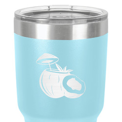 Coconut and Leaves 30 oz Stainless Steel Tumbler - Teal - Double-Sided (Personalized)
