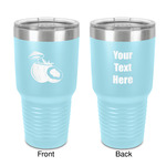 Coconut and Leaves 30 oz Stainless Steel Tumbler - Teal - Double-Sided (Personalized)