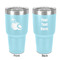 Coconut and Leaves 30 oz Stainless Steel Ringneck Tumbler - Teal - Double Sided - Front & Back