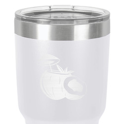 Coconut and Leaves 30 oz Stainless Steel Tumbler - White - Double-Sided (Personalized)