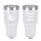 Coconut and Leaves 30 oz Stainless Steel Ringneck Tumbler - White - Double Sided - Front & Back