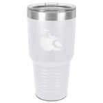 Coconut and Leaves 30 oz Stainless Steel Tumbler - White - Single-Sided