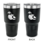 Coconut and Leaves 30 oz Stainless Steel Tumbler - Black - Double Sided (Personalized)