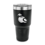 Coconut and Leaves 30 oz Stainless Steel Tumbler - Black - Single Sided