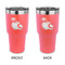 Coconut and Leaves 30 oz Stainless Steel Ringneck Tumblers - Coral - Double Sided - APPROVAL