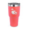Coconut and Leaves 30 oz Stainless Steel Tumbler - Coral - Single Sided
