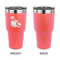Coconut and Leaves 30 oz Stainless Steel Ringneck Tumblers - Coral - Single Sided - APPROVAL